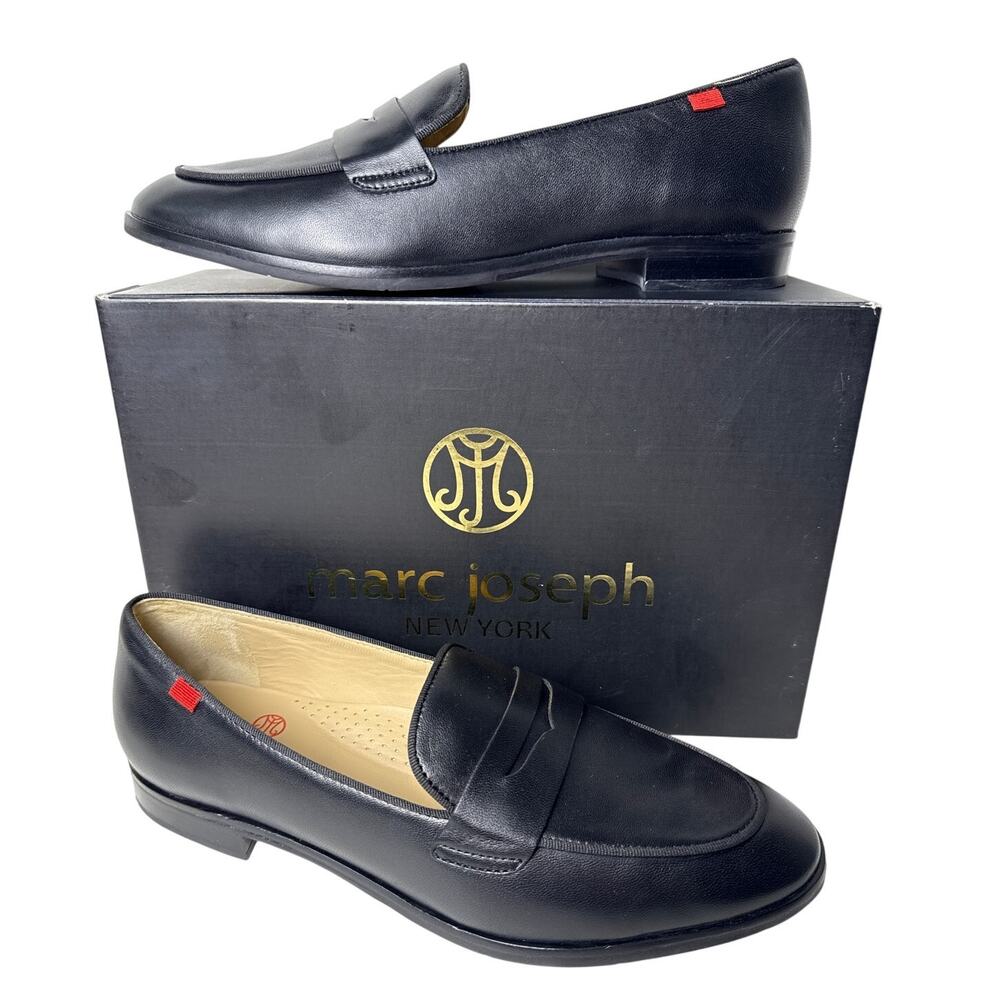 Marc Joseph New York Loafer Flat Women 8.5 Bryant Park Black‎ Napa Leather 54504